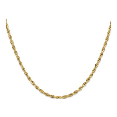 14K Yellow Gold 3mm Semi-Solid Rope Chain – view 3