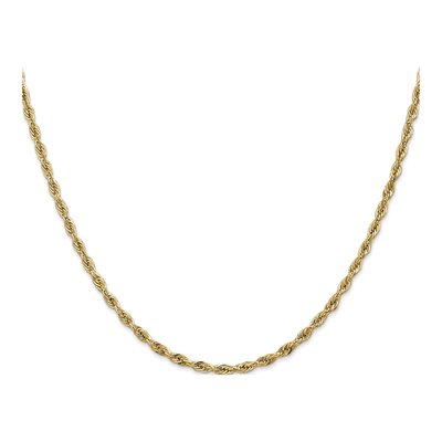 14K Yellow Gold 2.8mm Semi-Solid Rope Chain – view 3
