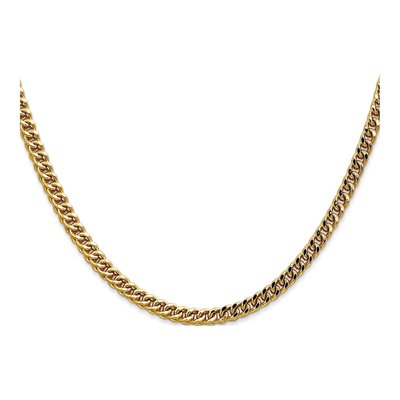 14K Yellow Gold 3.7mm Semi-Solid Franco Chain – view 3