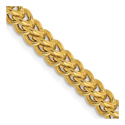 14K Yellow Gold 3.7mm Semi-Solid Franco Chain
