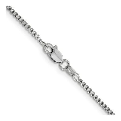 14K White Gold 1.5mm Semi-Solid Round Box Chain – view 4