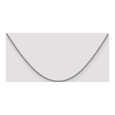 14K White Gold 1.5mm Semi-Solid Round Box Chain – view 5