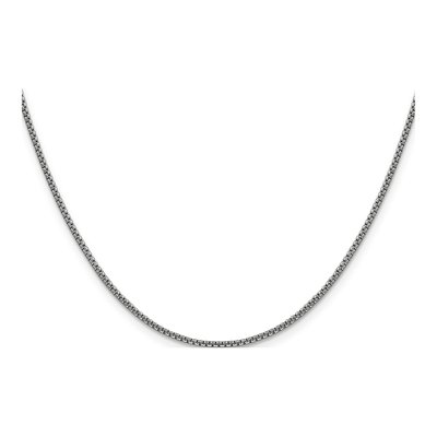 14K White Gold 1.5mm Semi-Solid Round Box Chain – view 2