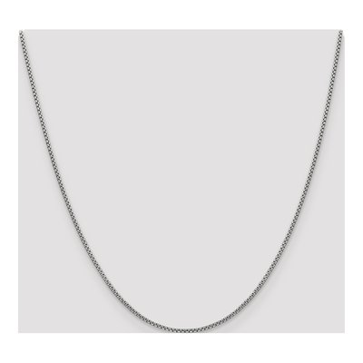 14K White Gold 1.5mm Semi-Solid Round Box Chain – view 4