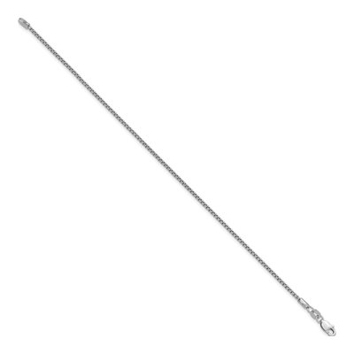 14K White Gold 1.5mm Semi-Solid Round Box Chain Bracelet – view 3