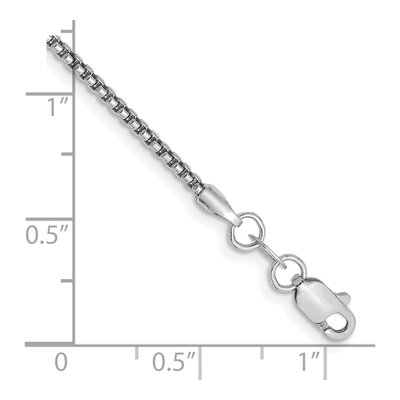 14K White Gold 1.5mm Semi-Solid Round Box Chain Bracelet – view 4