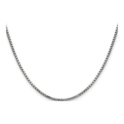14K White Gold 1.75mm Semi-Solid Round Box Chain – view 4