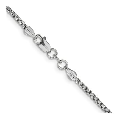 14K White Gold 1.75mm Semi-Solid Round Box Chain – view 5