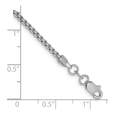 14K White Gold 1.75mm Semi-Solid Round Box Chain Bracelet – view 3