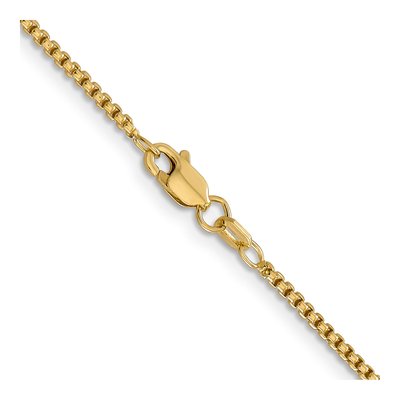 14K Yellow Gold 1.5mm Semi-Solid Round Box Chain – view 4