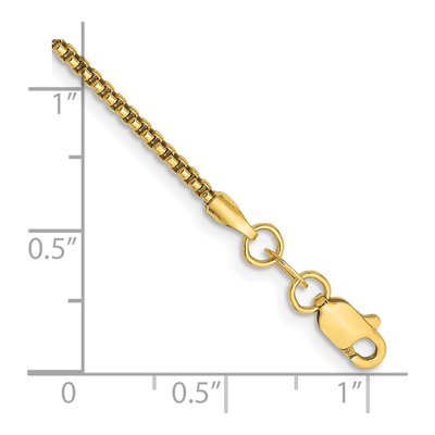 14K Yellow Gold 1.5mm Semi-Solid Round Box Chain Bracelet – view 4