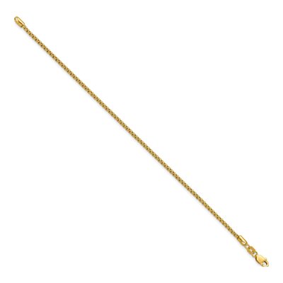 14K Yellow Gold 1.75mm Semi-Solid Round Box Chain Bracelet – view 3