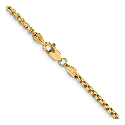 14K Yellow Gold 2.45mm Semi-Solid 30-inch Round Box Chain – view 3