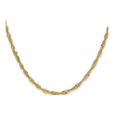 14K Yellow Gold 2.75mm Hollow Singapore Chain – view 3