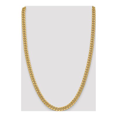 14K Yellow Gold 6mm Semi-Solid 24-inch Miami Cuban Chain – view 4