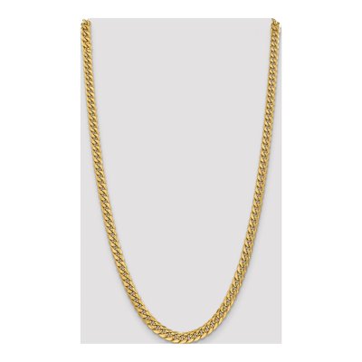 14K Yellow Gold 6mm Semi-Solid 26-inch Miami Cuban Chain – view 4
