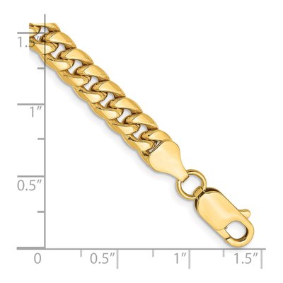 14K Yellow Gold 6mm Semi-Solid Miami Cuban Chain Bracelet – view 2