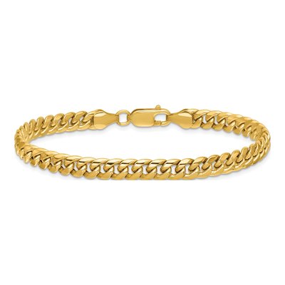 14K Yellow Gold 6mm Semi-Solid Miami Cuban Chain Bracelet – view 3