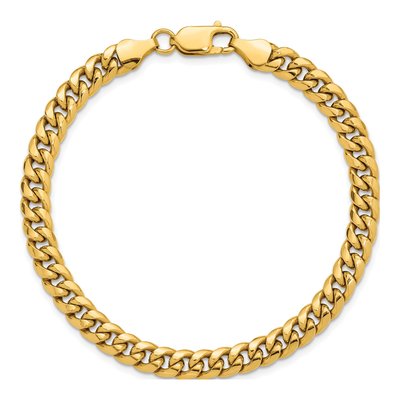 14K Yellow Gold 6mm Semi-Solid Miami Cuban Chain Bracelet – view 4