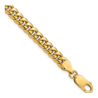 14K Yellow Gold 6mm Semi-Solid Miami Cuban Chain Bracelet