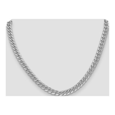 14K White Gold 6mm Semi-Solid Miami Cuban Chain – view 4
