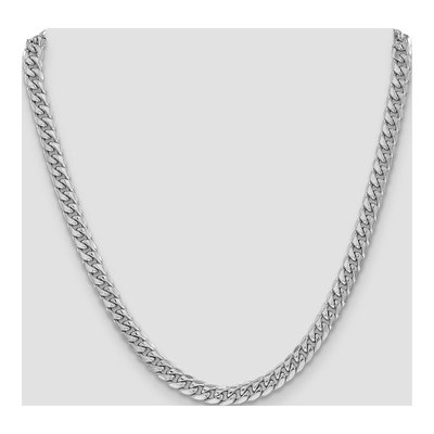 14K White Gold 6mm Semi-Solid Miami Cuban Chain – view 4