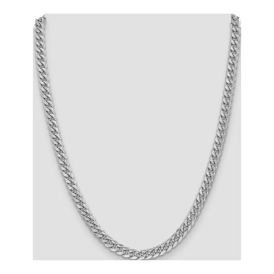 14K White Gold 6mm Semi-Solid Miami Cuban Chain – view 4