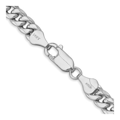 14K White Gold 6mm Semi-Solid Miami Cuban Chain – view 3