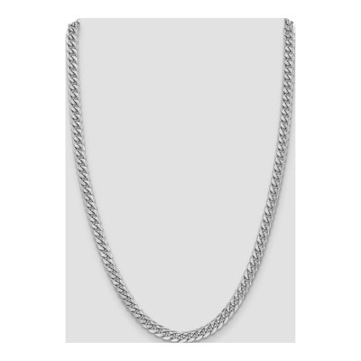 14K White Gold 6mm Semi-Solid Miami Cuban Chain – view 4