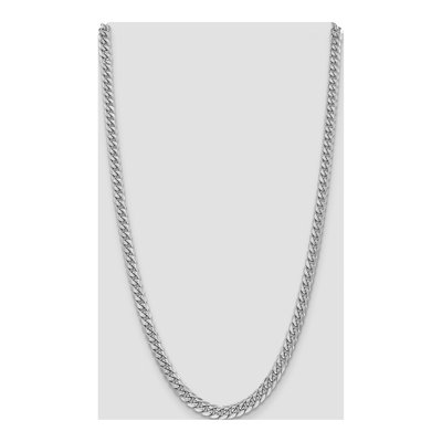 14K White Gold 6mm Semi-Solid Miami Cuban Chain – view 4