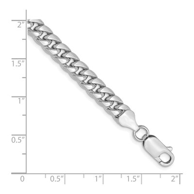 14K White Gold 6mm Semi-Solid Miami Cuban Chain Bracelet – view 2