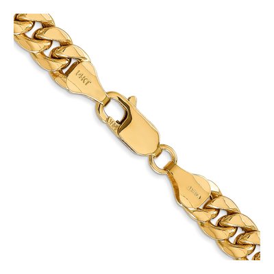 14K Yellow Gold 6.75mm Semi-Solid Miami Cuban Chain – view 3