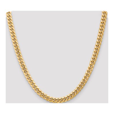 14K Yellow Gold 6.75mm Semi-Solid Miami Cuban Chain – view 4