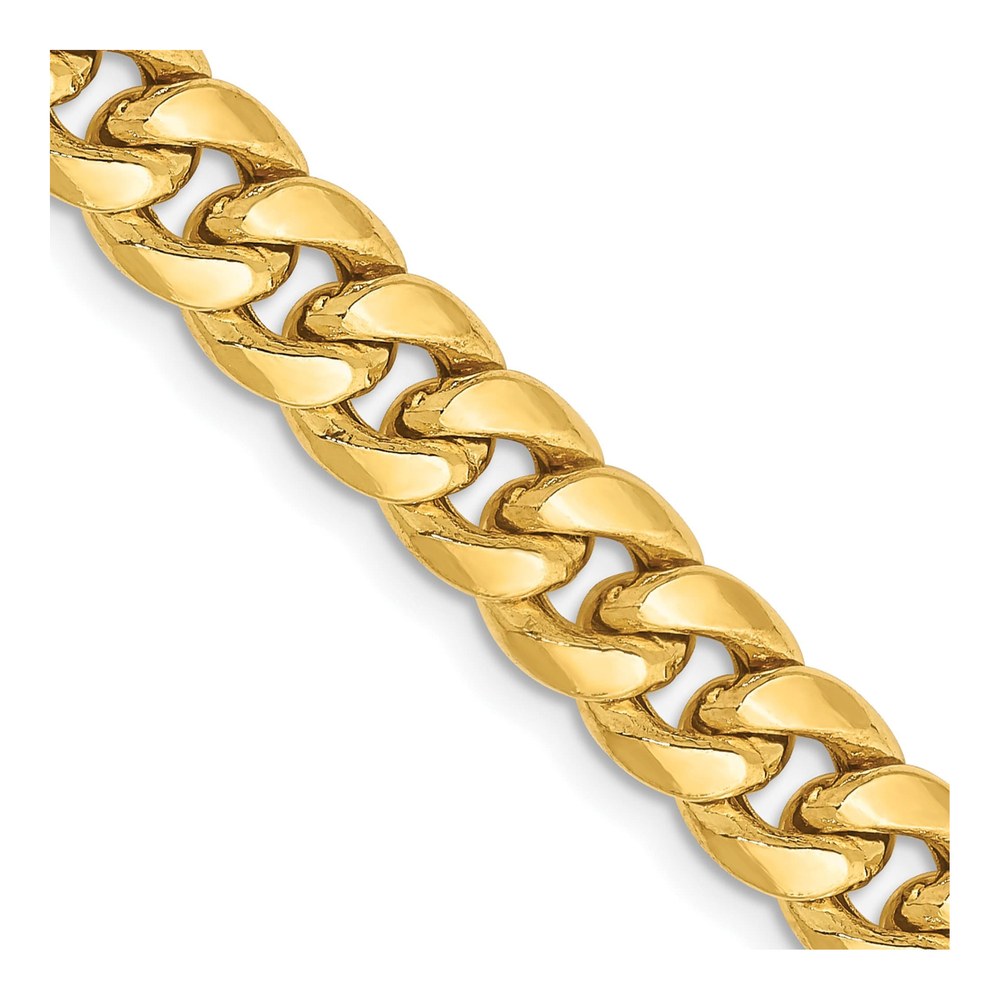 14K Yellow Gold 6.75mm Semi-Solid Miami Cuban Chain