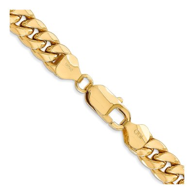 14K Yellow Gold 7.3mm Semi-Solid Miami Cuban Chain – view 3
