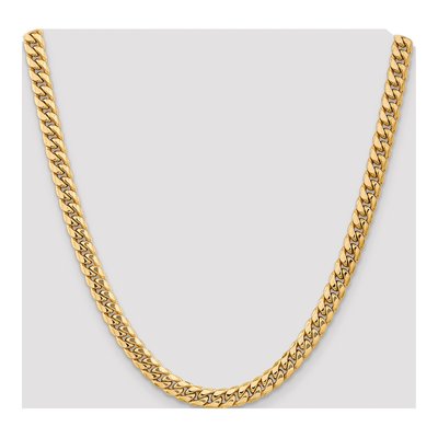 14K Yellow Gold 7.3mm Semi-Solid Miami Cuban Chain – view 4