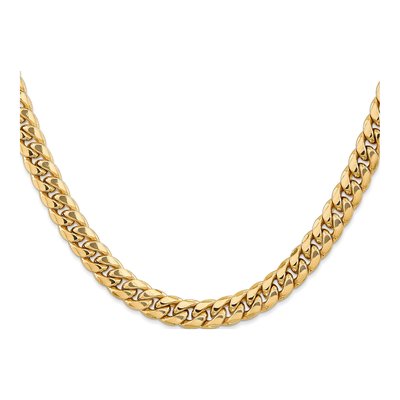 14K Yellow Gold 7.3mm Semi-Solid Miami Cuban Chain – view 2