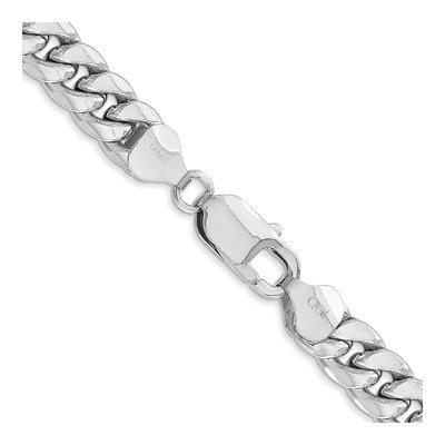 14K White Gold 7.3mm Semi-Solid Miami Cuban Chain – view 3
