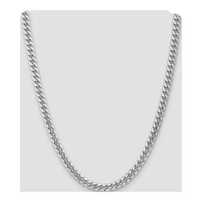 14K White Gold 7.3mm Semi-Solid Miami Cuban Chain – view 4