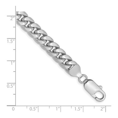14K White Gold 7.3mm Semi-Solid Miami Cuban Chain Bracelet – view 2