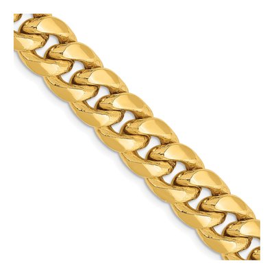 14K Yellow Gold 9.3mm Semi-Solid Miami Cuban Chain