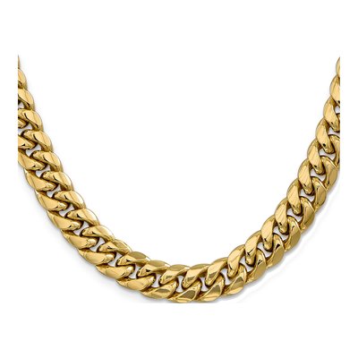 14K Yellow Gold 9.3mm Semi-Solid Miami Cuban Chain – view 2
