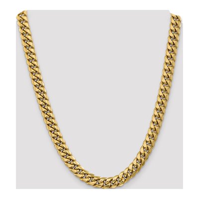 14K Yellow Gold 9.3mm Semi-Solid Miami Cuban Chain – view 4