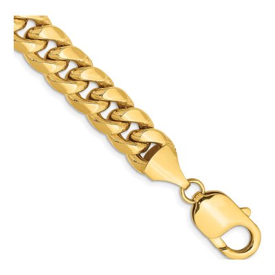 14K Yellow Gold 9.3mm Semi-Solid Miami Cuban Chain Bracelet