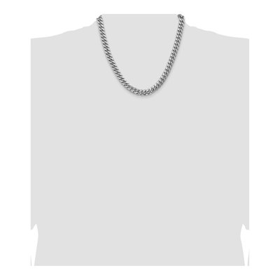 14K White Gold 9.3mm Semi-Solid Miami Cuban Chain – view 4