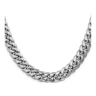 14K White Gold 9.3mm Semi-Solid Miami Cuban Chain – view 2