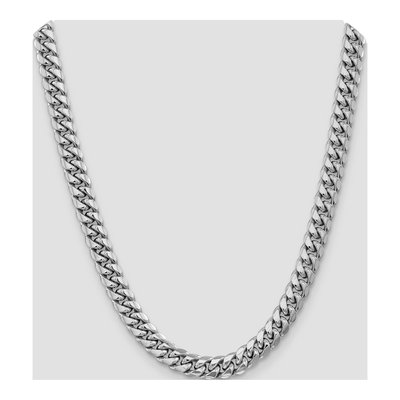 14K White Gold 9.3mm Semi-Solid Miami Cuban Chain – view 4