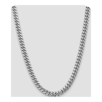 14K White Gold 9.3mm Semi-Solid Miami Cuban Chain – view 4