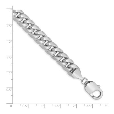 14K White Gold 9.3mm Semi-Solid Miami Cuban Chain Bracelet – view 2