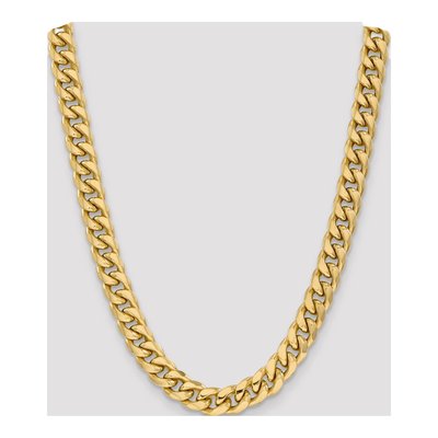 14K Yellow Gold 11mm Semi-Solid Miami Cuban Chain – view 4